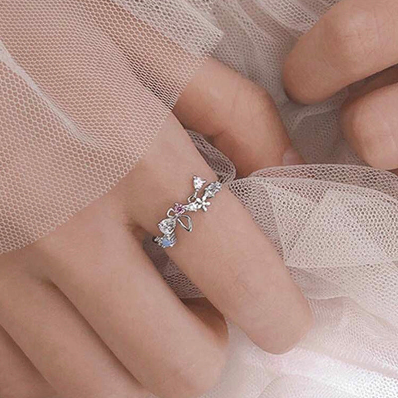 Womens Butterfly-Shape Fashionable And Personalized Rose Gold Ring