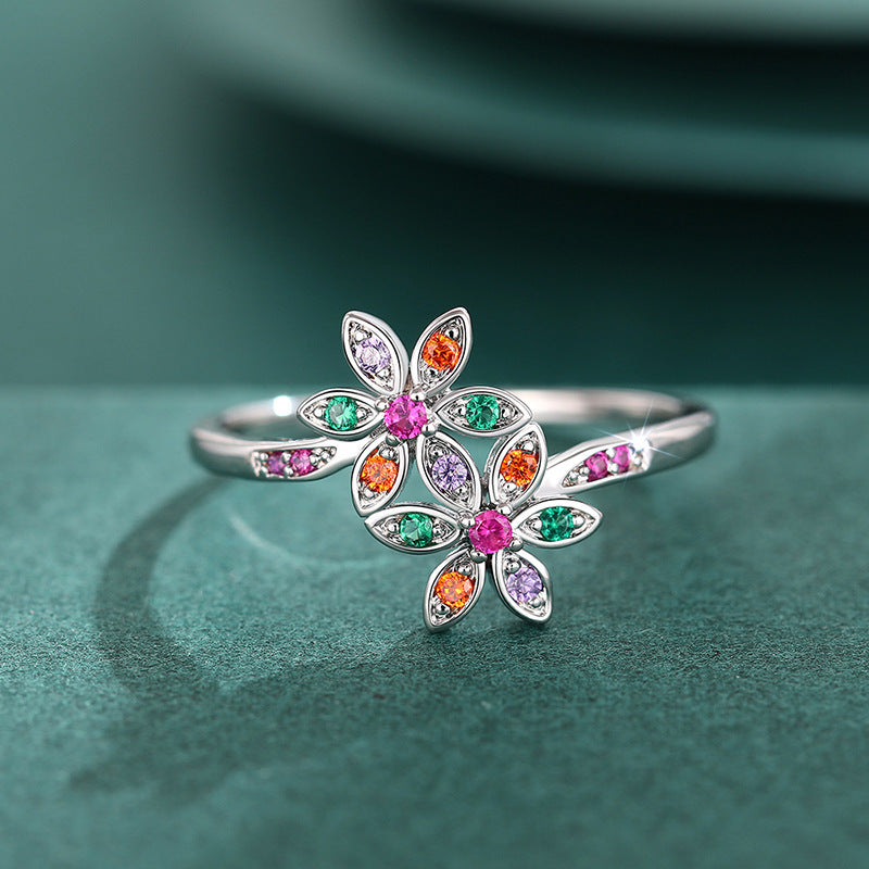 Womens Stylish And Fresh Floral Ring