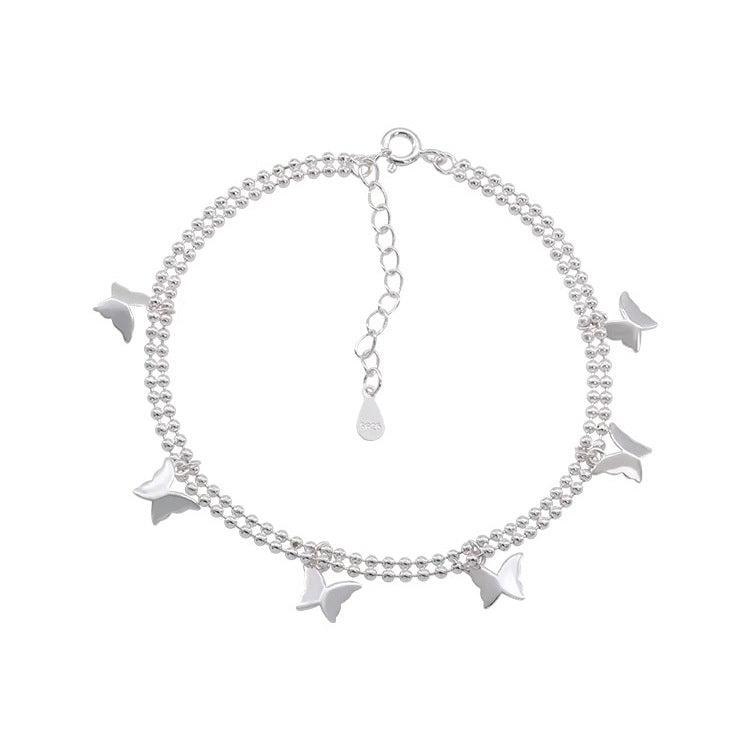 Womens Fashionable Vintage Butterfly Double-Layer Bracelet