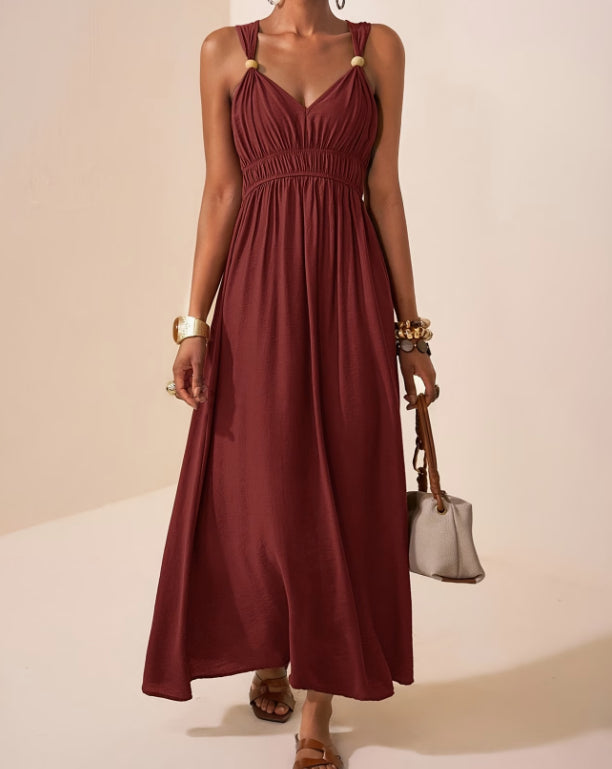 New Summer Long Dress Sleeveless With A V-Neck
