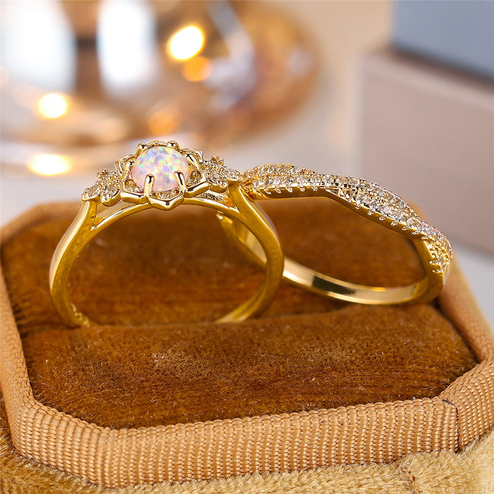 Cute Oval Stone Ring Set Trendy And Stylish