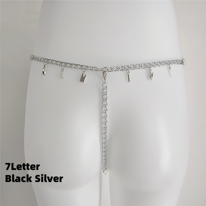 Exy Women Custom Thong With Letter Name Personality G-String Panties Underwear Waist Body Chain Lace Thongs Jewelry Gift
