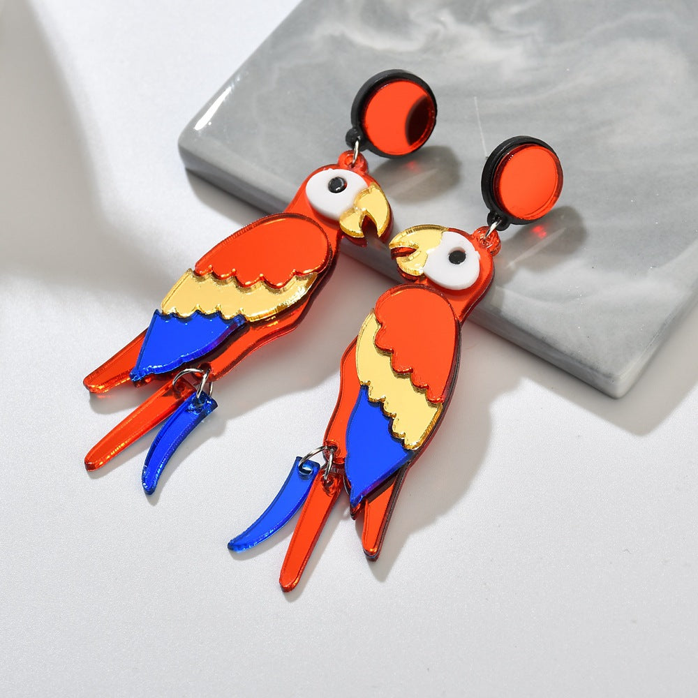 Parrot Earrings Organic Acrylic Earrings