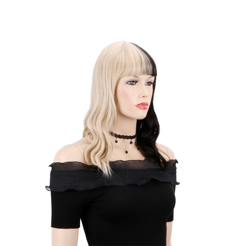 Black and white straight hair curls