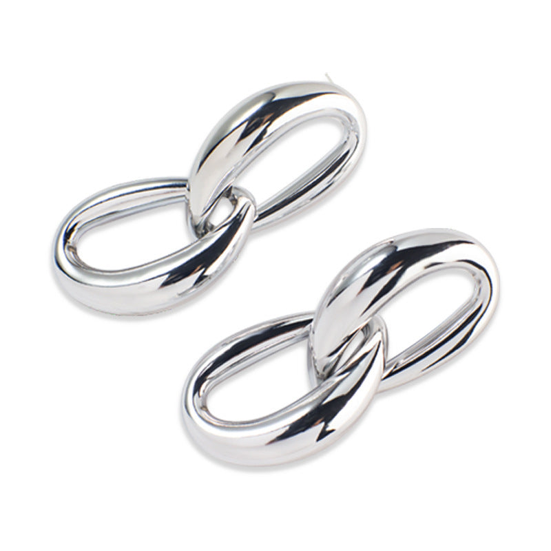 Exaggerated Big Earrings Korean Version Cool Big Earrings Chain Shape Earrings Factory Direct Wholesale Earrings Temperament Earrings