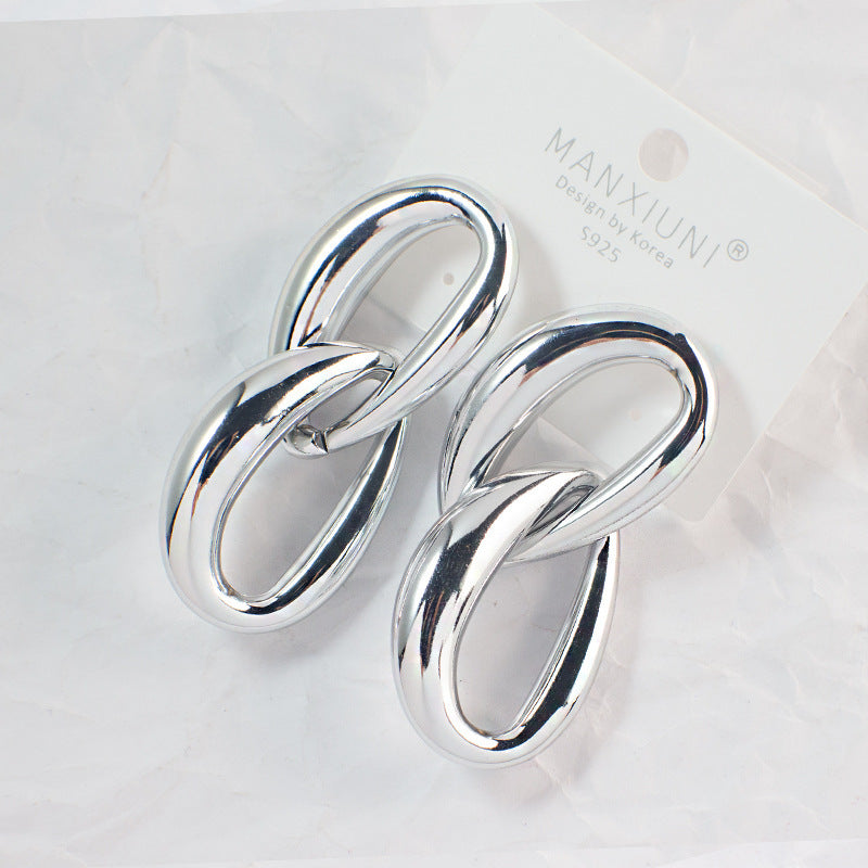 Exaggerated Big Earrings Korean Version Cool Big Earrings Chain Shape Earrings Factory Direct Wholesale Earrings Temperament Earrings