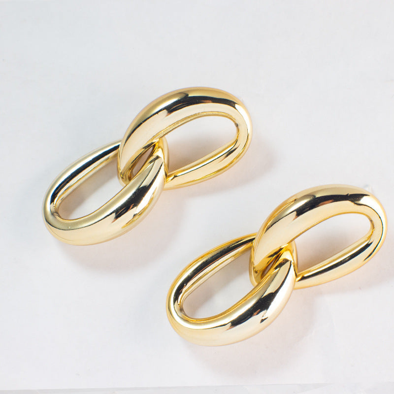Exaggerated Big Earrings Korean Version Cool Big Earrings Chain Shape Earrings Factory Direct Wholesale Earrings Temperament Earrings