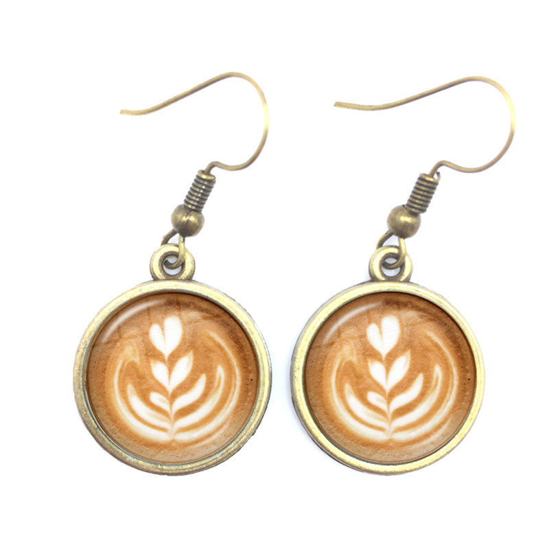 Gem Earrings Chocolate Printed Earrings