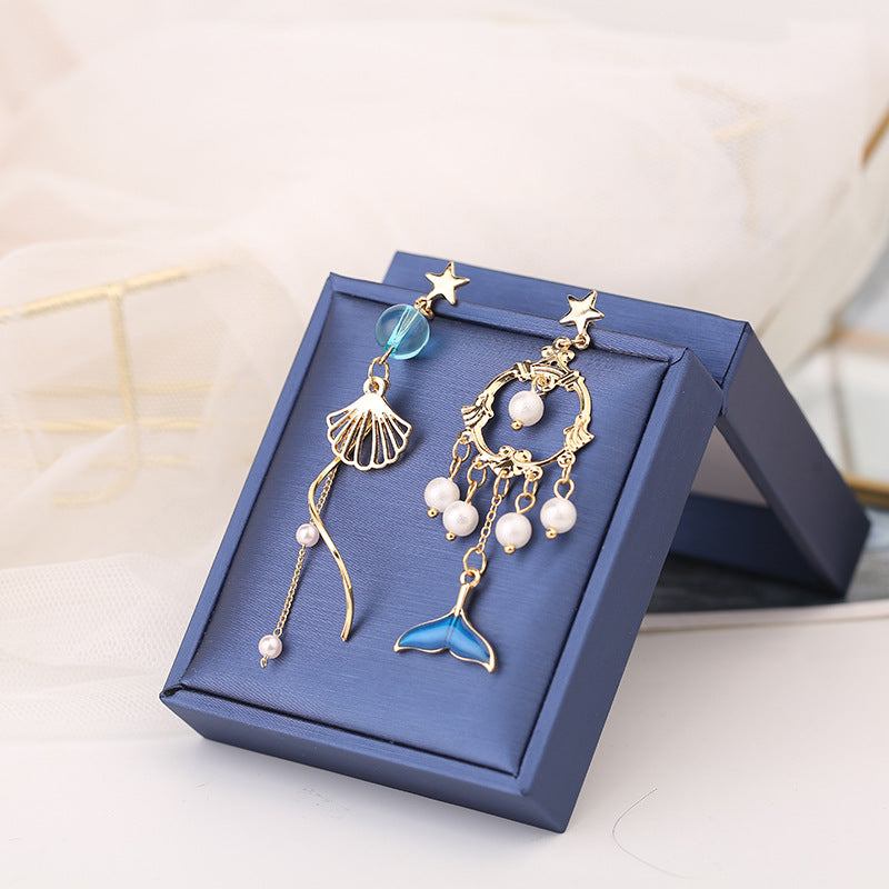 Small Asymmetric Earrings Girl Earrings