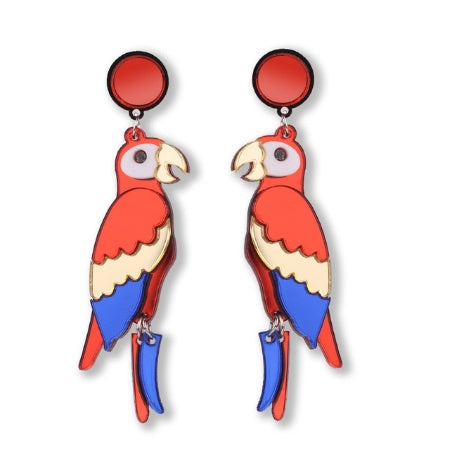 Parrot Earrings Organic Acrylic Earrings