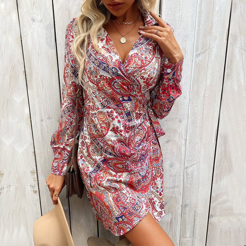 Womens Printed Designer One-Piece Dress