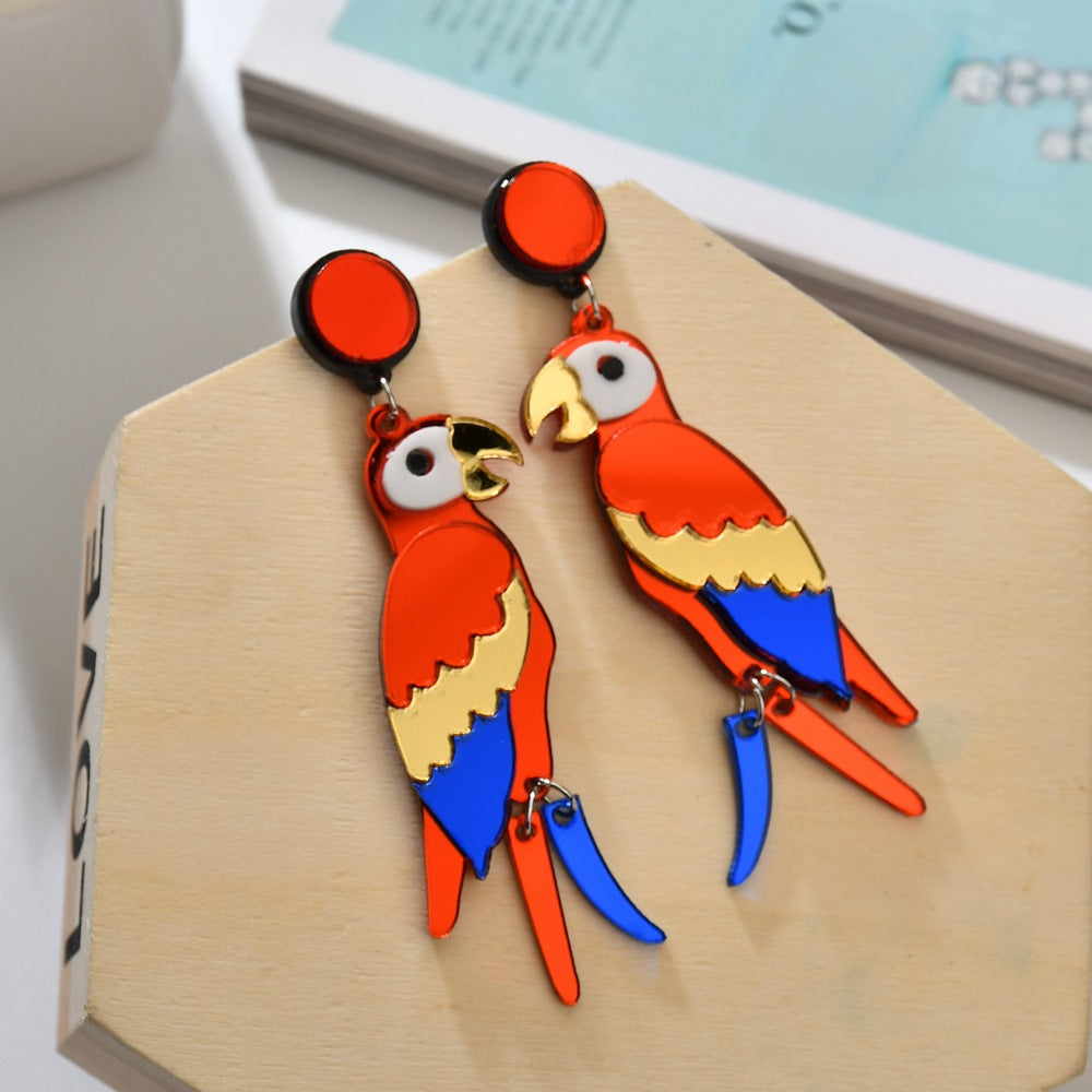 Parrot Earrings Organic Acrylic Earrings