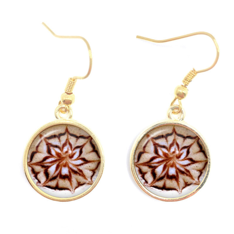 Gem Earrings Chocolate Printed Earrings