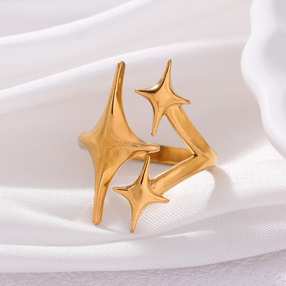 Exaggerated Stainless Steel Ring With A High-end Designer-inspired Look