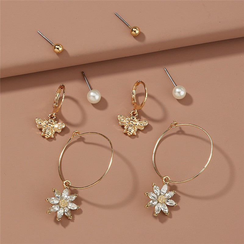 Pearl Earrings Butterfly Short Earrings