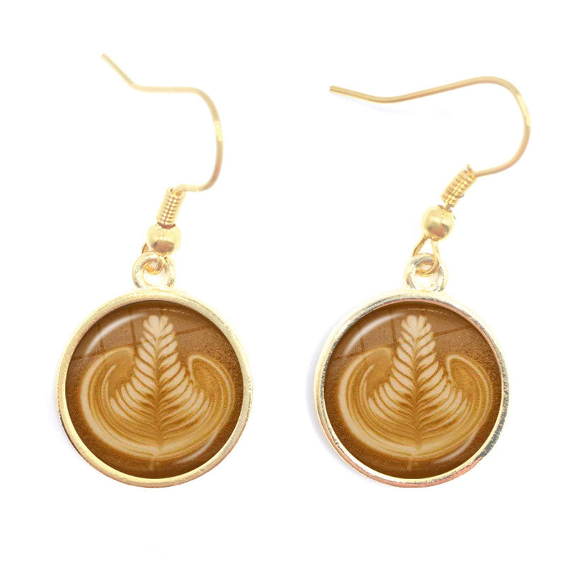 Gem Earrings Chocolate Printed Earrings