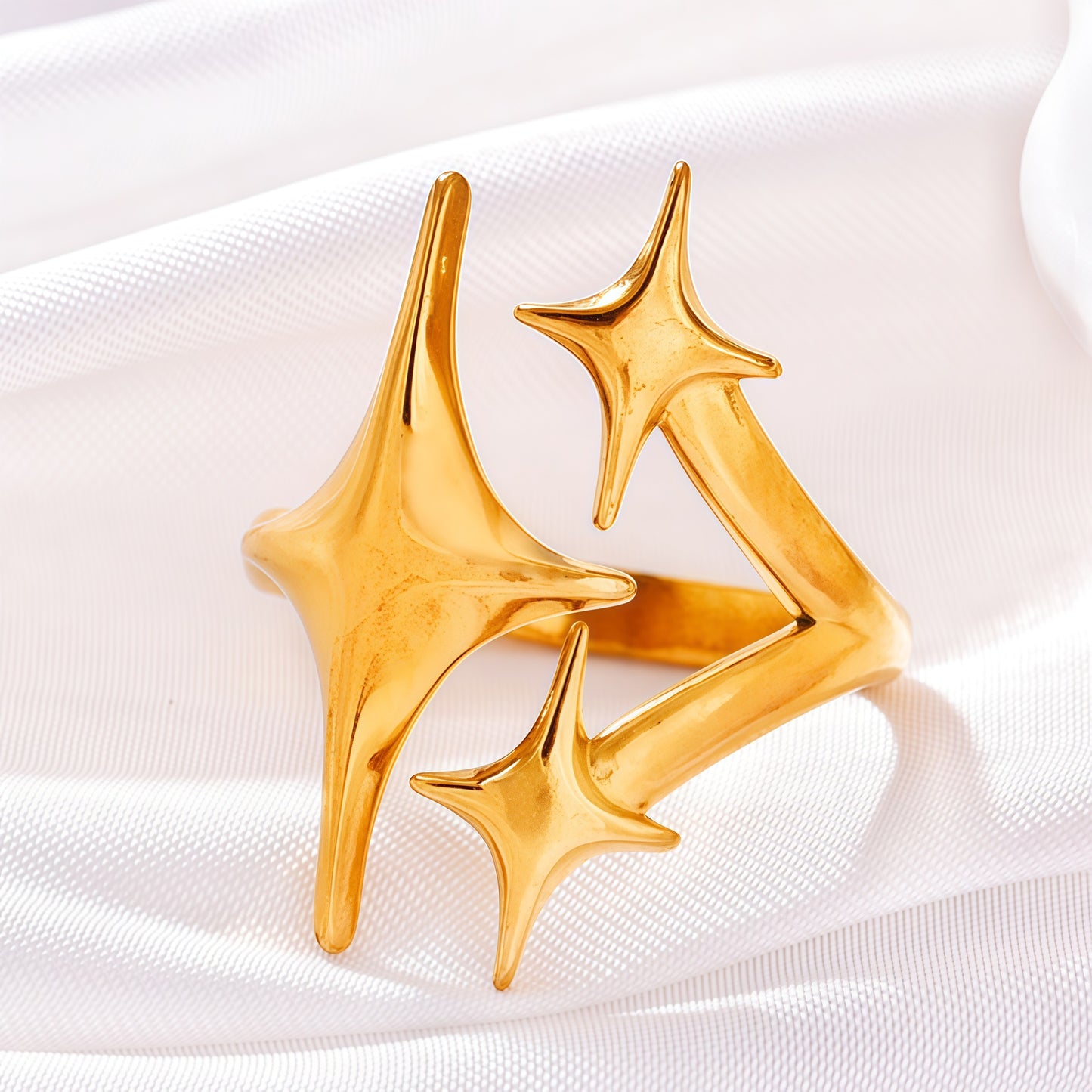 Exaggerated Stainless Steel Ring With A High-end Designer-inspired Look