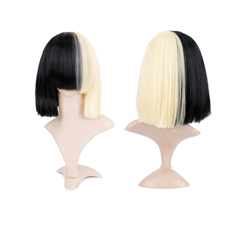 Black and white straight hair curls