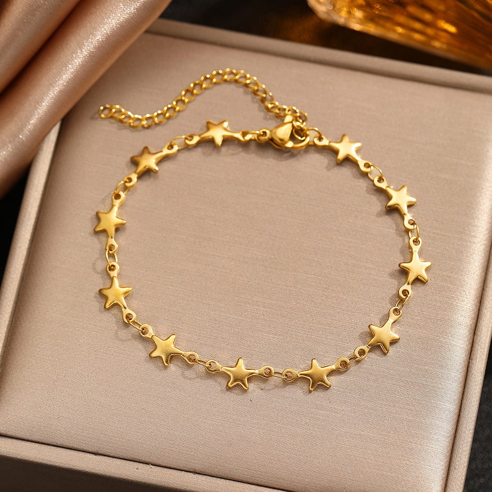 Stainless Steel Chain With A Five-pointed Star Design Offering A Niche And Stylish Aesthetic