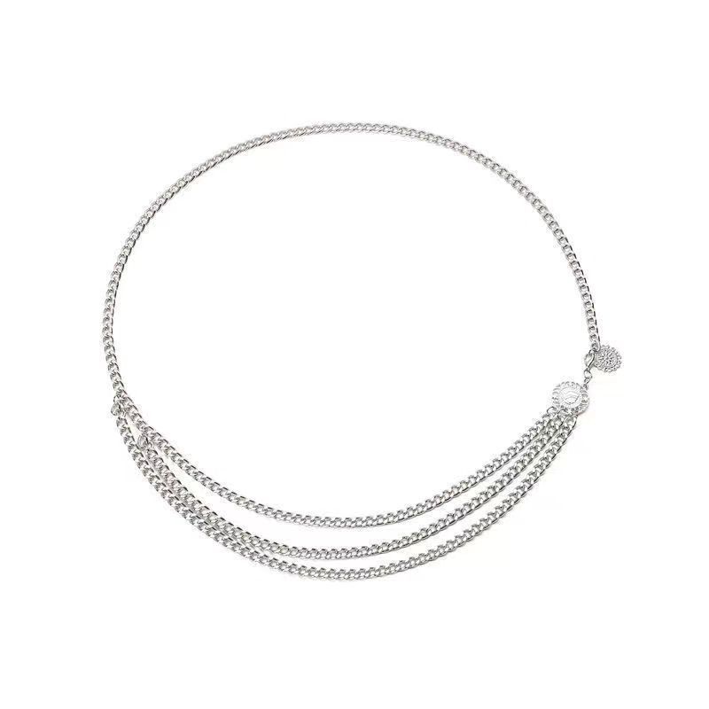 Metal Hollow Circle Waist Chain For Women