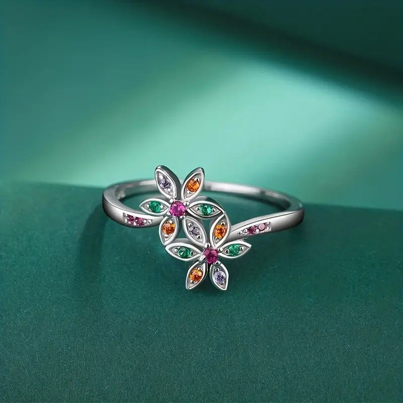 Womens Stylish And Fresh Floral Ring