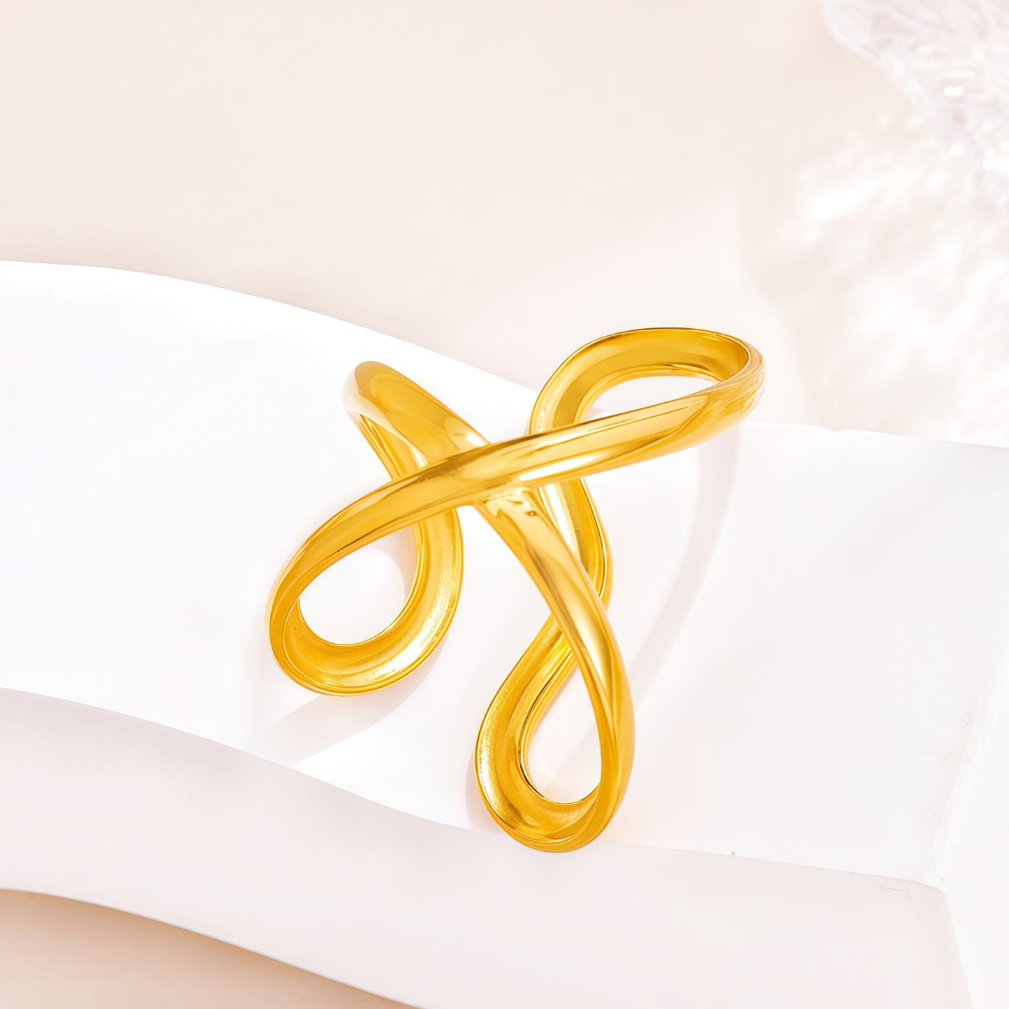 Exaggerated Stainless Steel Ring With A High-end Designer-inspired Look