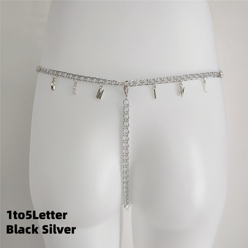 Exy Women Custom Thong With Letter Name Personality G-String Panties Underwear Waist Body Chain Lace Thongs Jewelry Gift