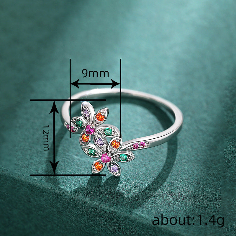Womens Stylish And Fresh Floral Ring