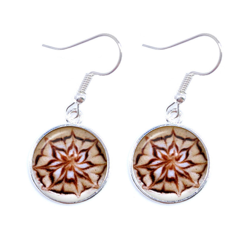 Gem Earrings Chocolate Printed Earrings
