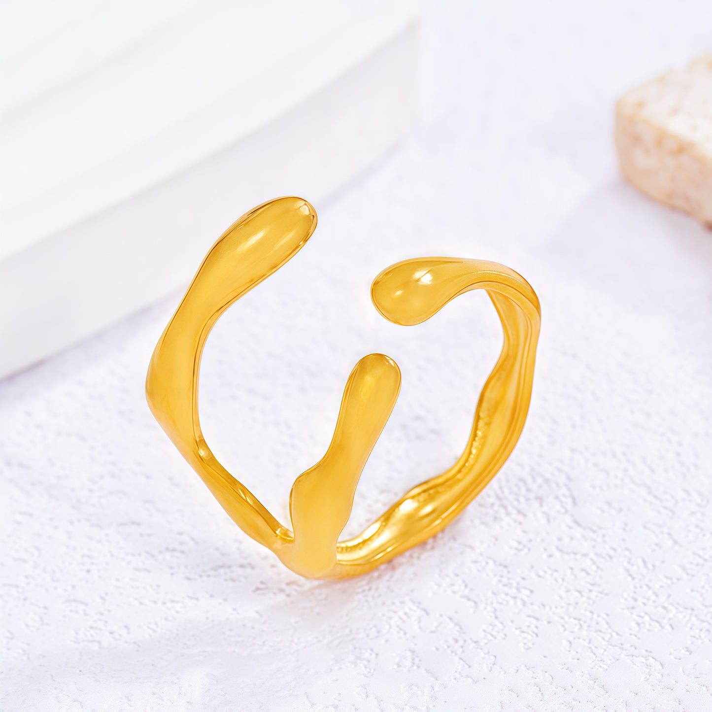 Exaggerated Stainless Steel Ring With A High-end Designer-inspired Look