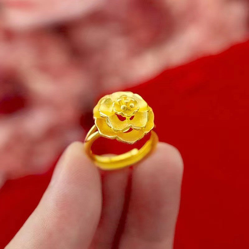 Mocha Brown Serpentine Tiger Eye Alloy Ring For Women, Unique Vintage Design, Luxury Light Luxury Adjustable Index Finger Ring