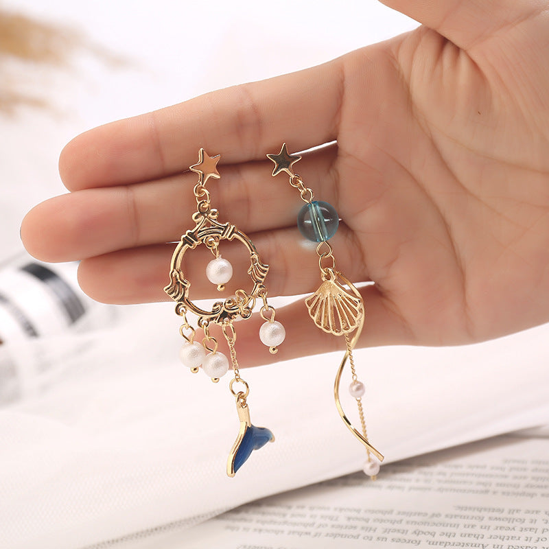 Small Asymmetric Earrings Girl Earrings