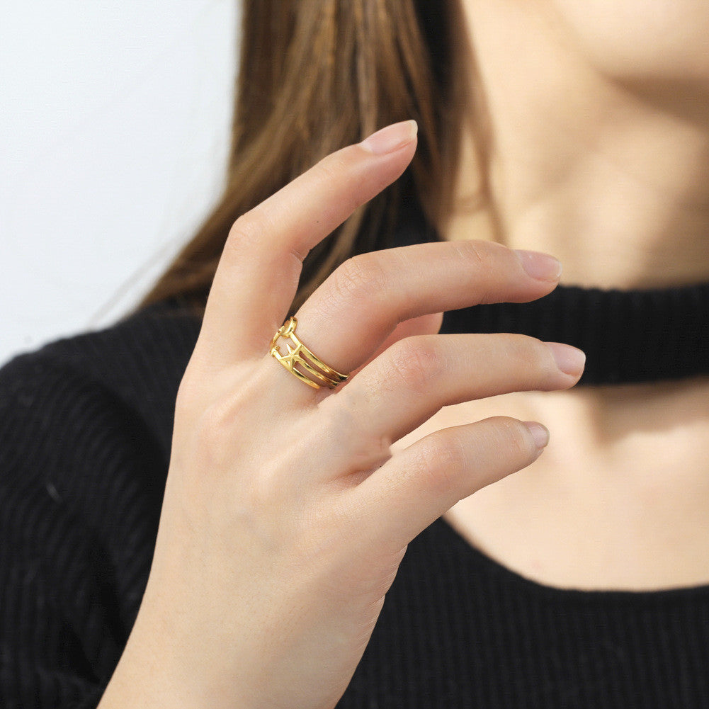 Women's Stylish Opening Stainless Steel Ring