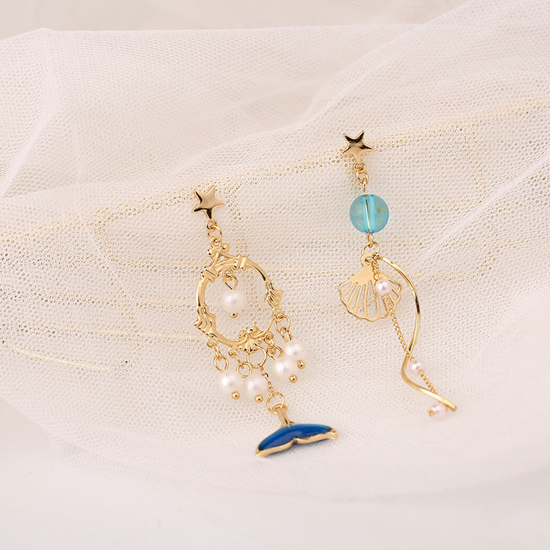 Small Asymmetric Earrings Girl Earrings