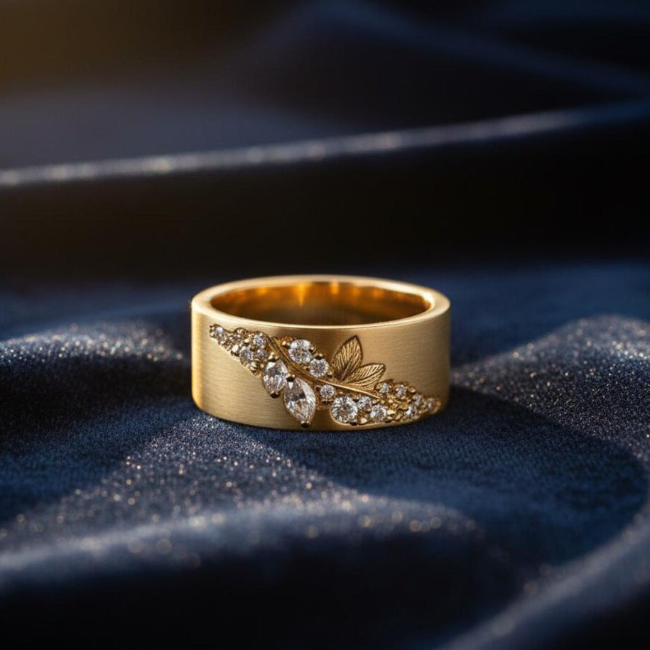 Elegant Leaf And Horse-eye Zircon Ring A Versatile, Stylish Accessory