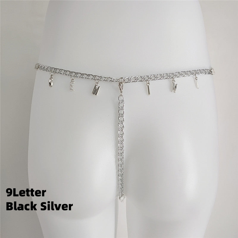 Exy Women Custom Thong With Letter Name Personality G-String Panties Underwear Waist Body Chain Lace Thongs Jewelry Gift