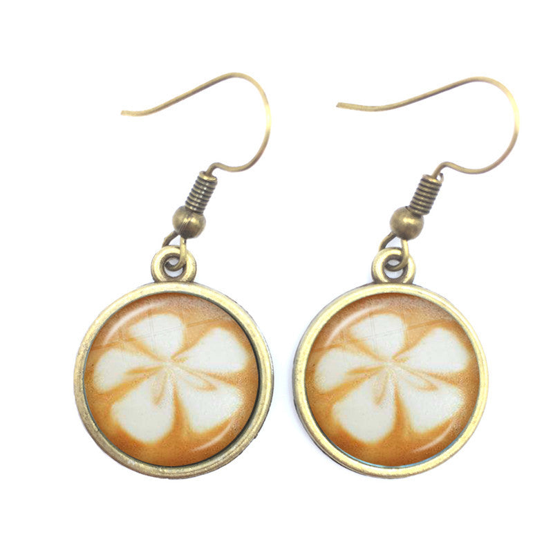 Gem Earrings Chocolate Printed Earrings