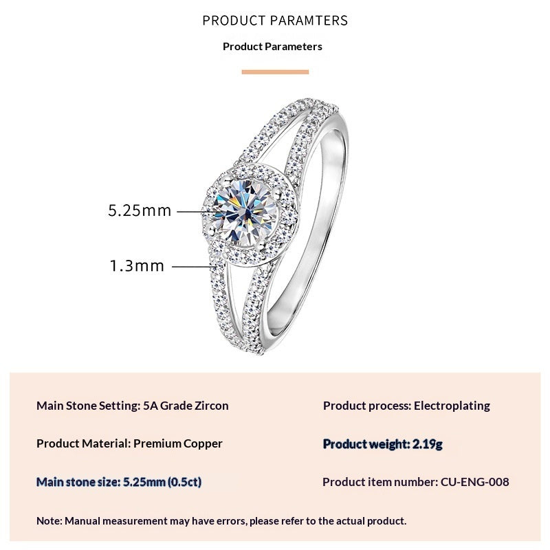 Geometric Square Design Zircon Ring For Women