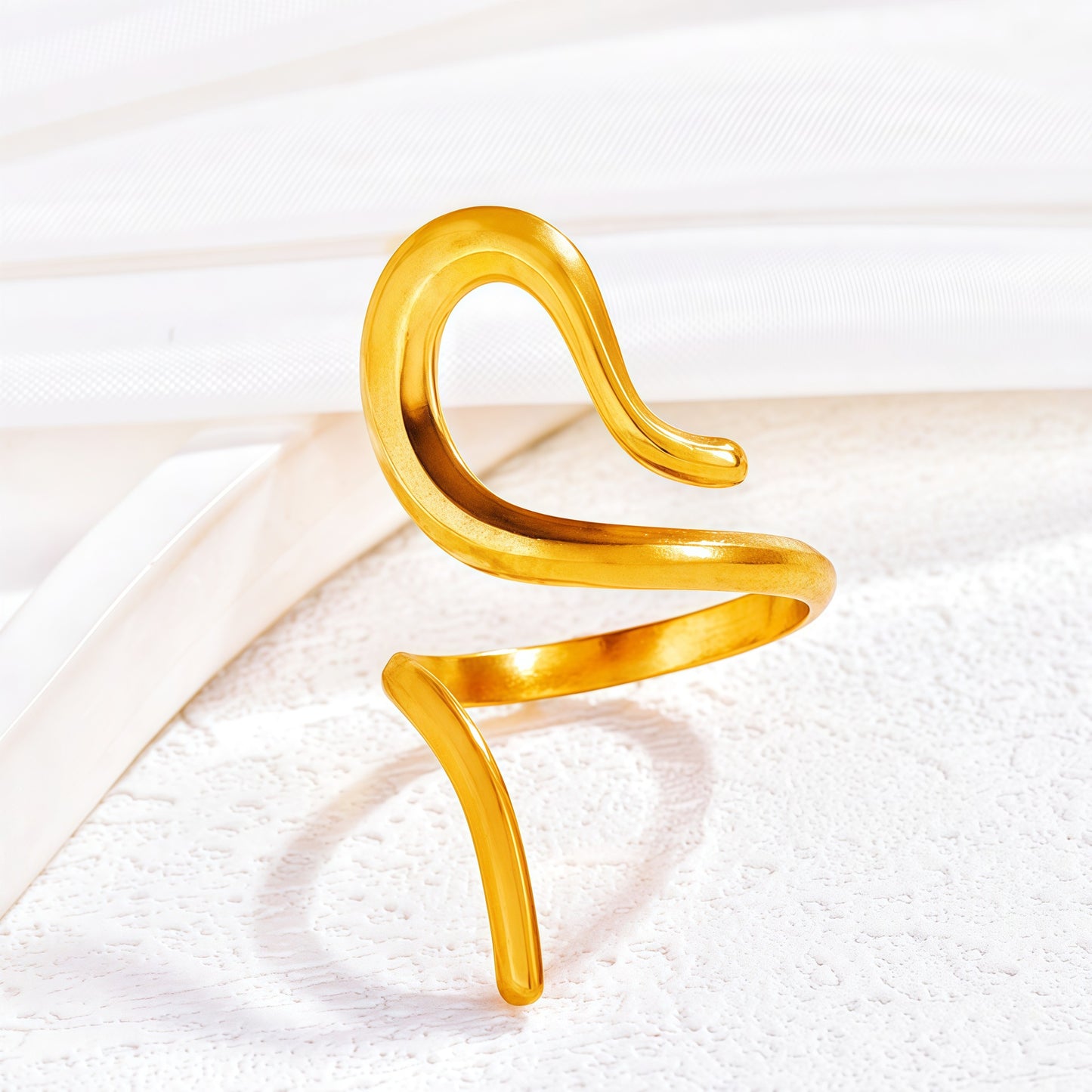 Exaggerated Stainless Steel Ring With A High-end Designer-inspired Look