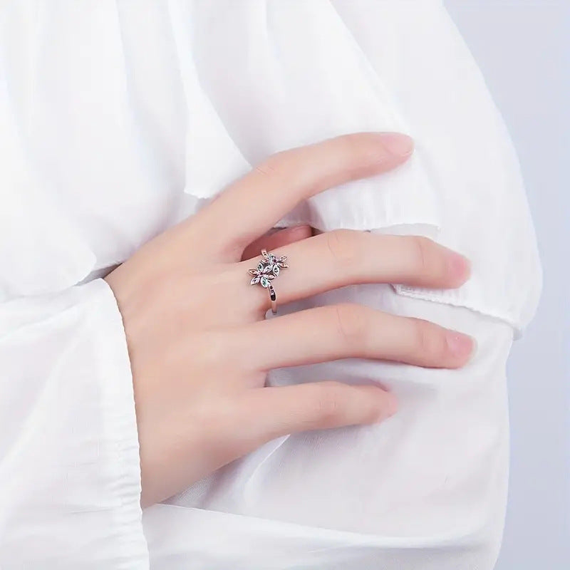 Womens Stylish And Fresh Floral Ring