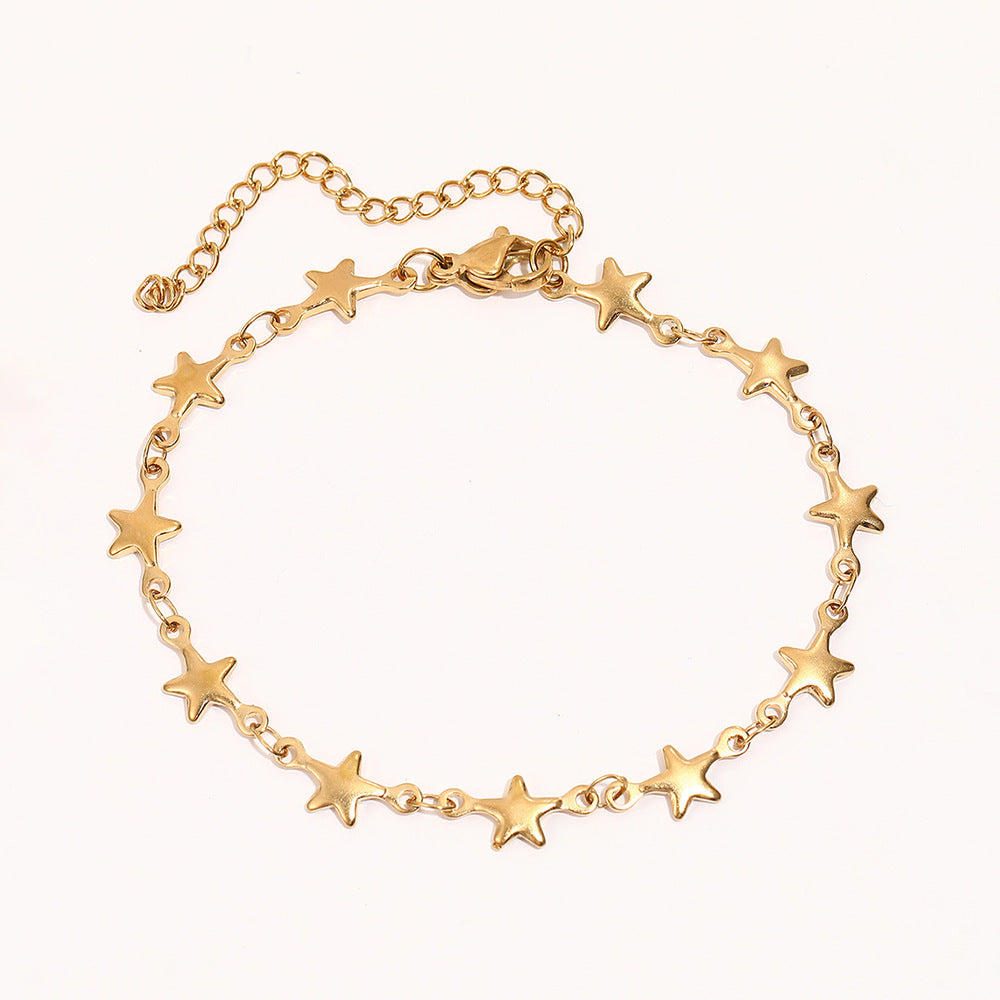 Stainless Steel Chain With A Five-pointed Star Design Offering A Niche And Stylish Aesthetic