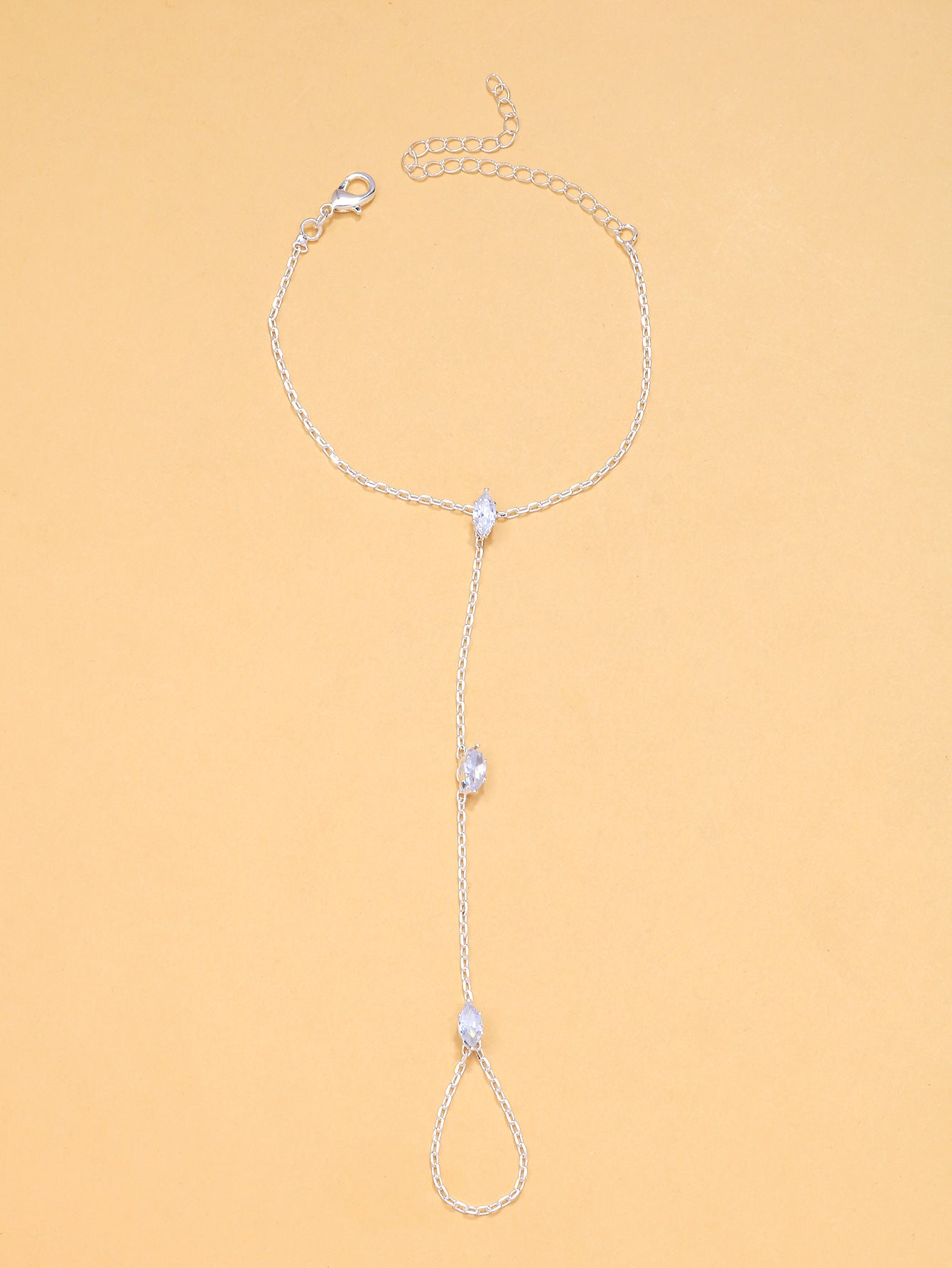 Minimalist Ultra-glamorous Marquise-cut Zircon Fingerless Bracelet