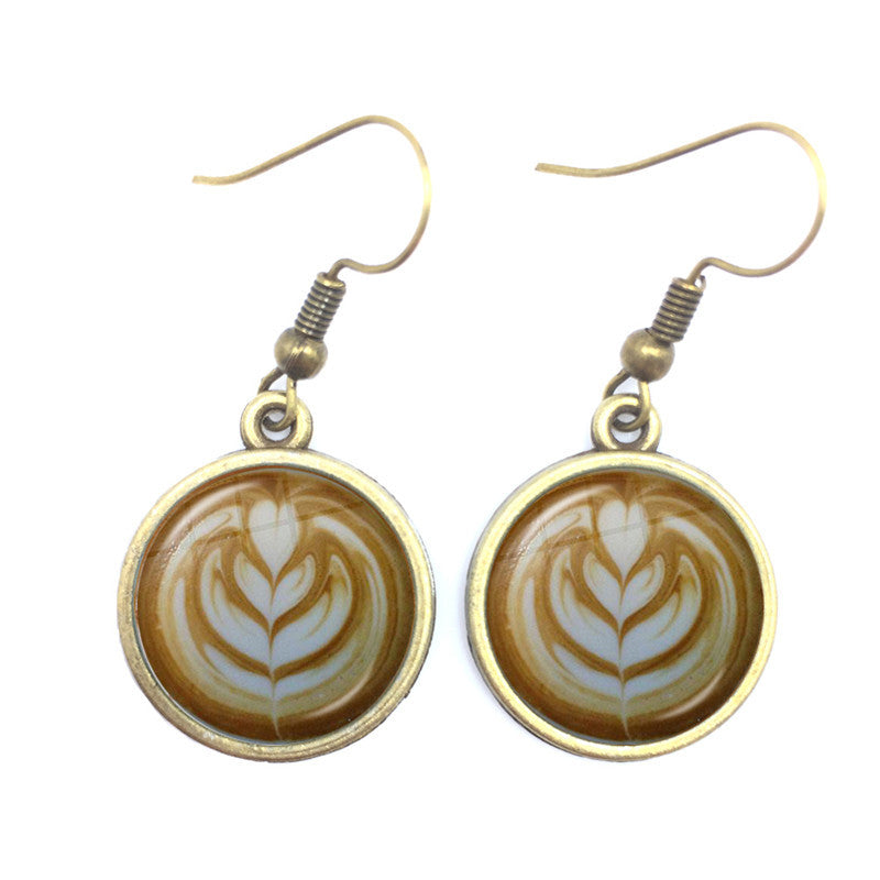 Gem Earrings Chocolate Printed Earrings